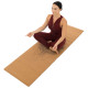 Килимок для йоги Пробковий каучуковий двошаровий Yoga mat Record FI-7156-6 183x61мx0.4cм з принтом Хамса коричневий
