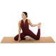 Килимок для йоги Пробковий каучуковий двошаровий Yoga mat Record FI-7156-6 183x61мx0.4cм з принтом Хамса коричневий
