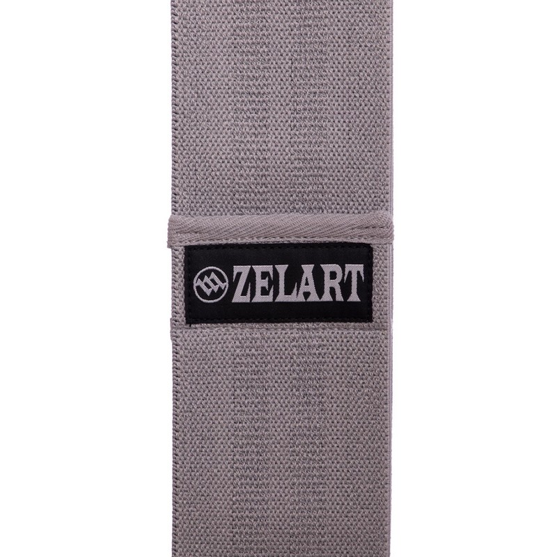 Гумка тканинна для вправ стрічка опору LOOP BANDS Zelart FI-7200-BL M макс.навантаження 114кг (250lb) сірий-чорний