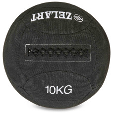 М'яч набивний медичний для кросфіту в кевларовій оболонці WALL BALL Zelart FI-7224-10 10кг чорний