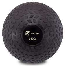 Слэмбол мяч набивной для кроссфита и фитнеса Slam Ball Zelart FI-7474-7 7кг чорний