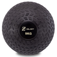 Слэмбол мяч набивной для кроссфита и фитнеса Slam Ball Zelart FI-7474-9 9кг чорний