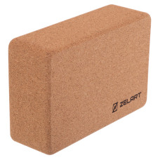Блок для йоги пробковий Zelart FI-7850-3 коричневий