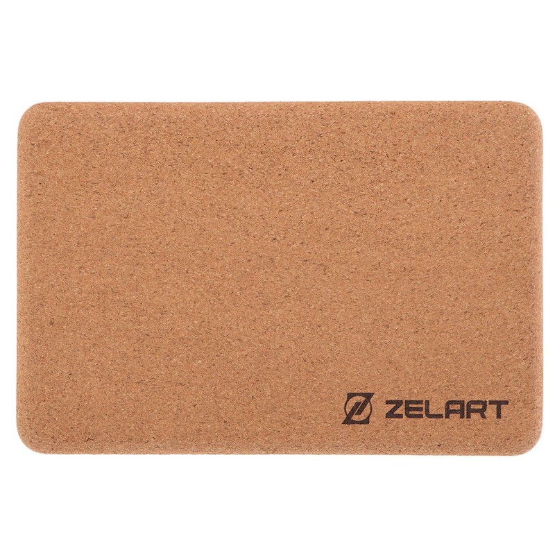 Блок для йоги пробковий Zelart FI-7850-4 світло-коричневий