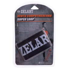 Резинка для вправ стрічка опору LOOP BANDS Zelart FI-8228-6 XL чорний