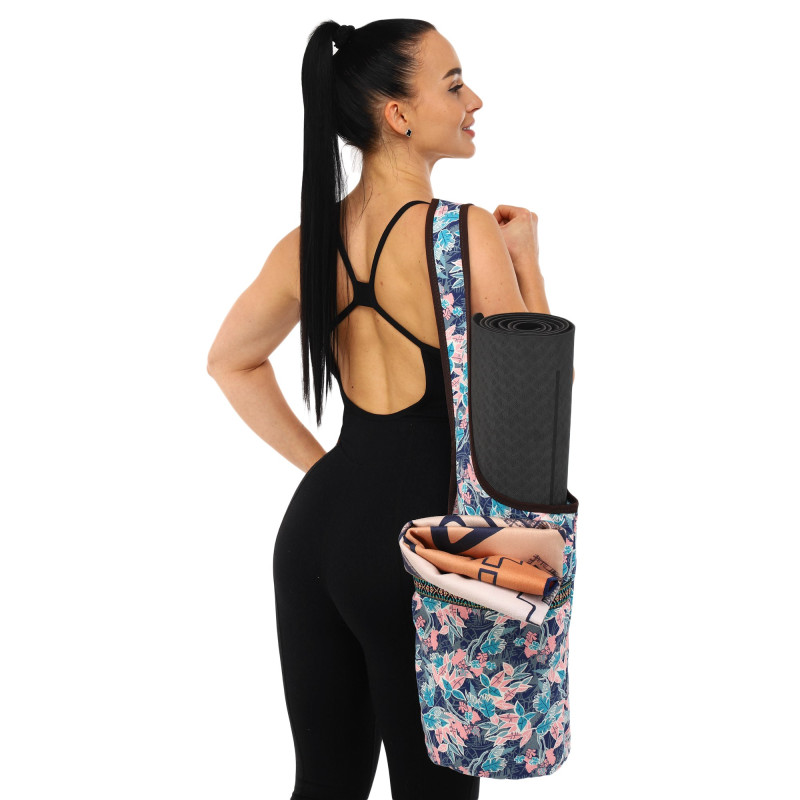 Сумка для йоги через плечо KINDFOLK Yoga bag SP-Sport FI-8364-2 рожевий-блакитний