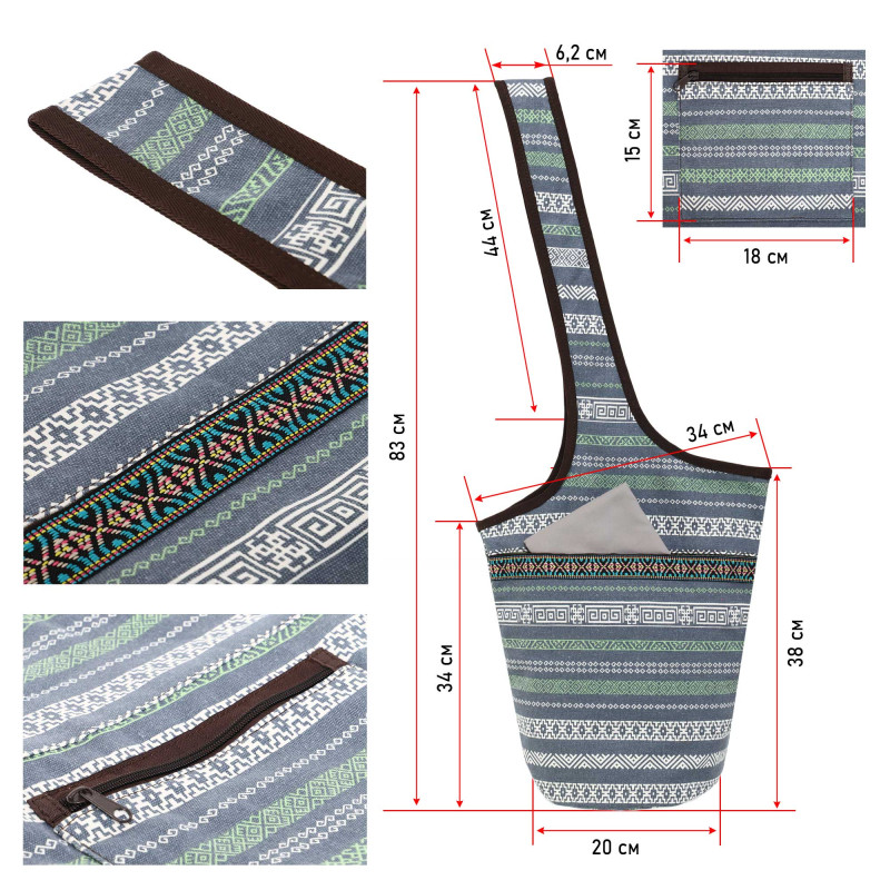 Сумка для йоги через плечо KINDFOLK Yoga bag SP-Sport FI-8364-3 сірий-синій