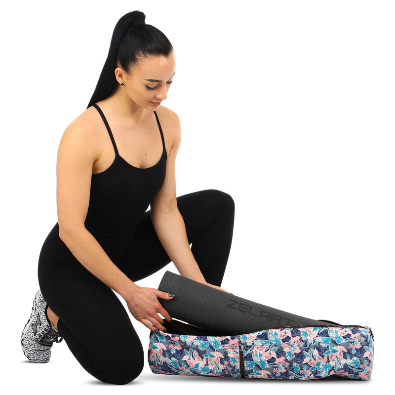 Сумка-чохол для йога килимка KINDFOLK Yoga bag SP-Sport FI-8365-2 рожевий-блакитний