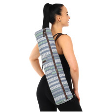 Сумка-чохол для йога килимка KINDFOLK Yoga bag SP-Sport FI-8365-3 сірий-синій