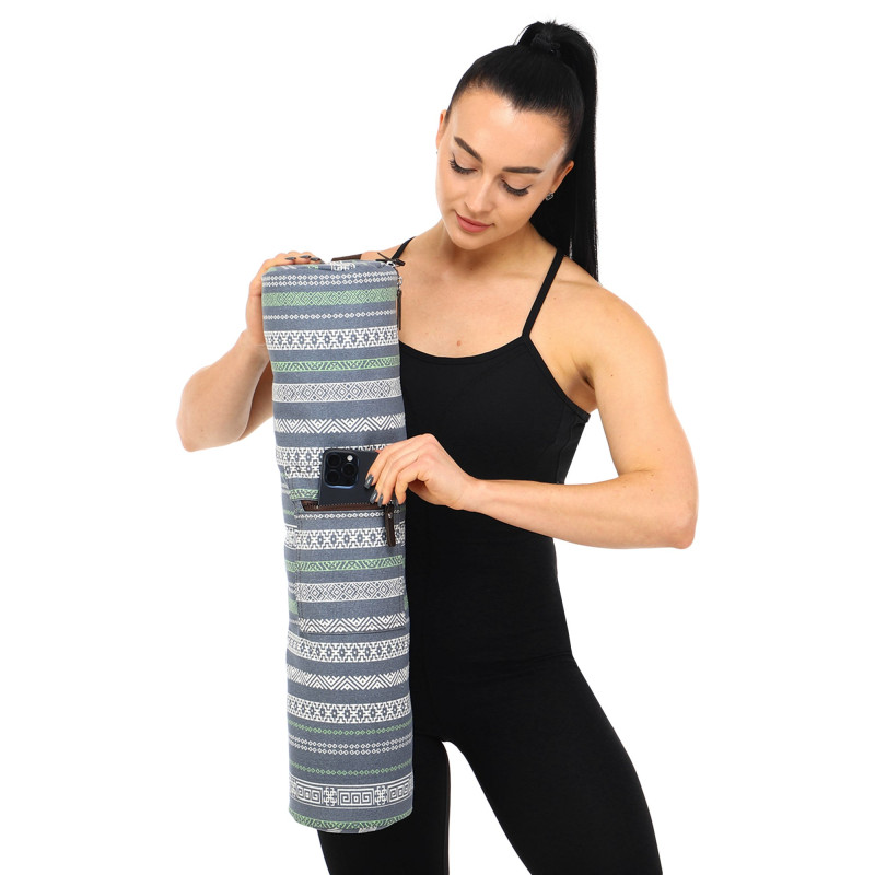 Сумка-чохол для йога килимка KINDFOLK Yoga bag SP-Sport FI-8365-3 сірий-синій