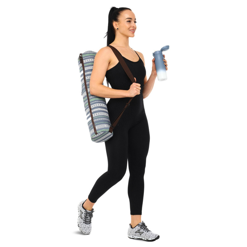 Сумка-чохол для йога килимка KINDFOLK Yoga bag SP-Sport FI-8365-3 сірий-синій