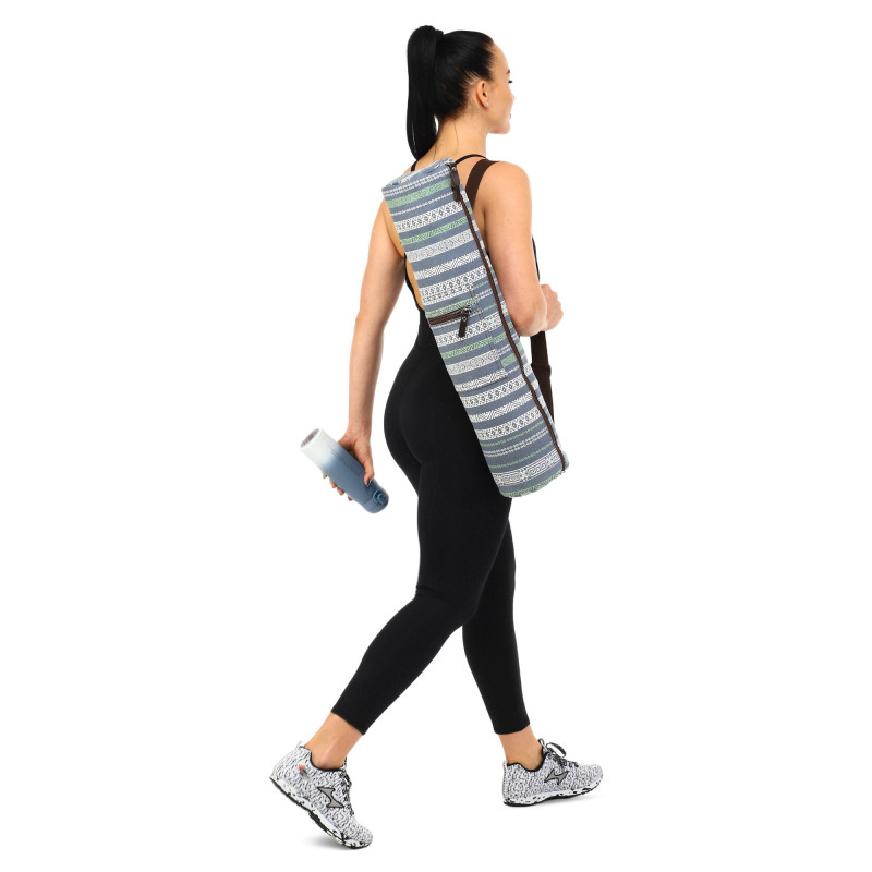 Сумка-чохол для йога килимка KINDFOLK Yoga bag SP-Sport FI-8365-3 сірий-синій