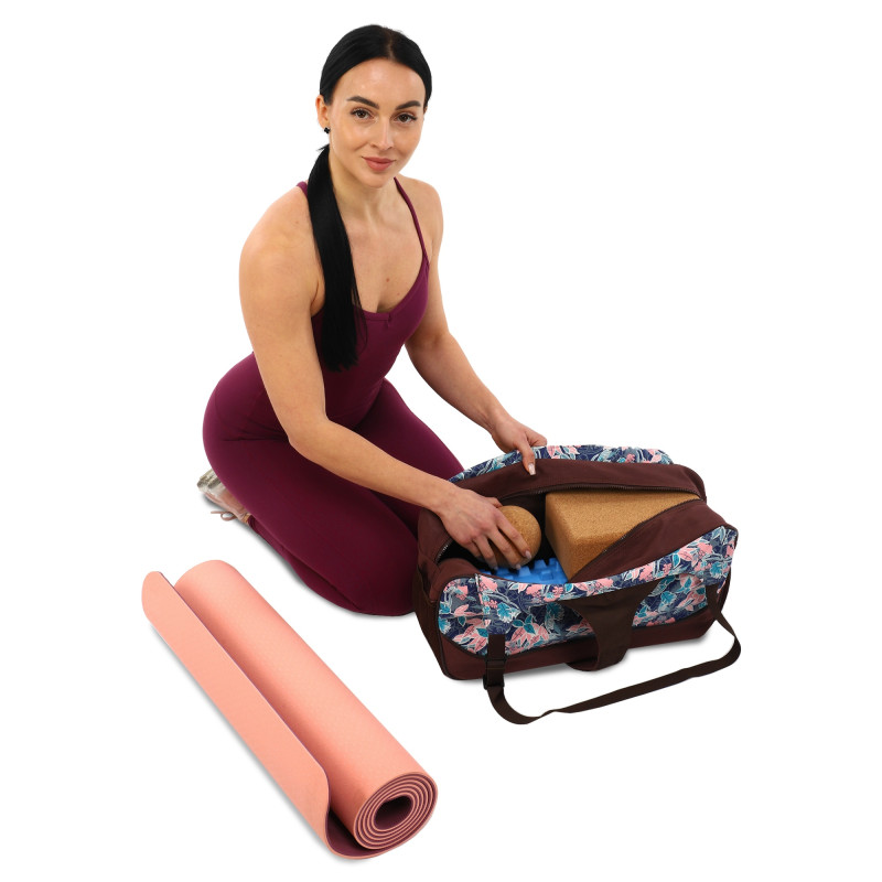 Сумка для йоги KINDFOLK Yoga bag SP-Sport FI-8366-2 рожевий-блакитний