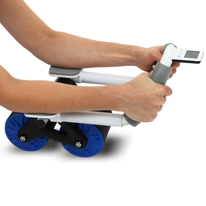 Тренажер роликовий для преса зі зворотним механізмом та упором на лікті SP-Sport AB ROLLER FI-9375 чорний-синій