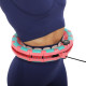Обруч для схуднення регульований масажний з обтяжувачем Smart Hula Hoop Zelart FI-9659 бірюзовий-рожевий