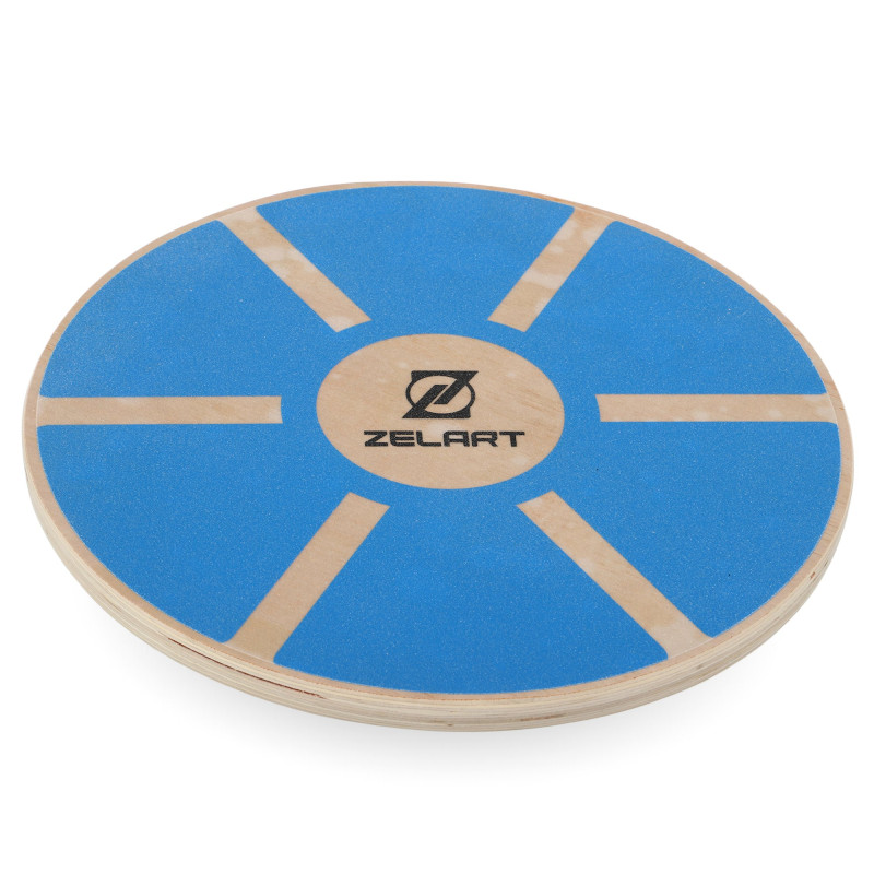Диск балансувальний балансборд дерев'яний WOOD BALANCE BOARD Zelart FI-9666 39x7,5см синій