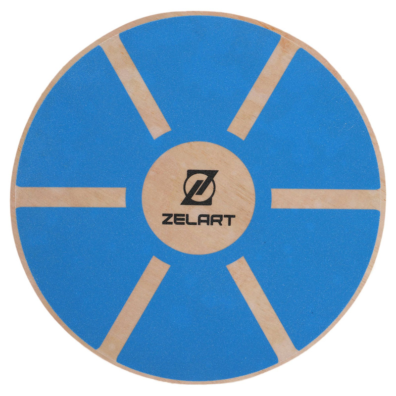 Диск балансувальний балансборд дерев'яний WOOD BALANCE BOARD Zelart FI-9666 39x7,5см синій