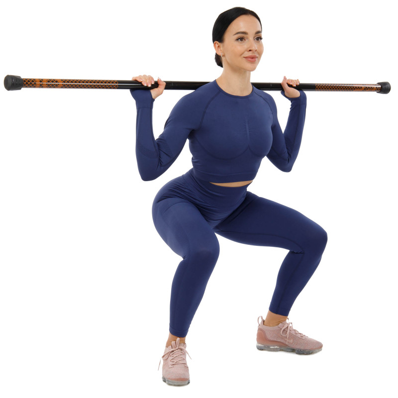 Бодібар Body Bar розбірний 3-х секційний Zelart FI-9994-10 вага 10кг чорний-коричневий