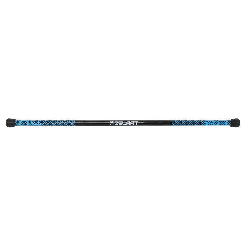 Бодібар Body Bar розбірний 3-х секційний Zelart FI-9994-4 вага 4кг чорний-блакитний