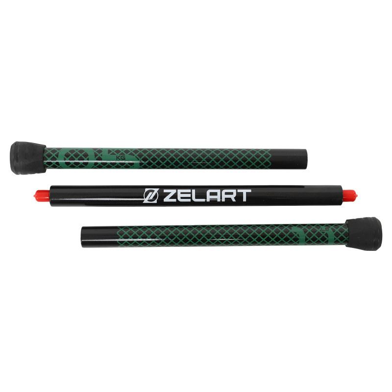 Бодібар Body Bar розбірний 3-х секційний Zelart FI-9994-5 вага 5кг чорний-зелений