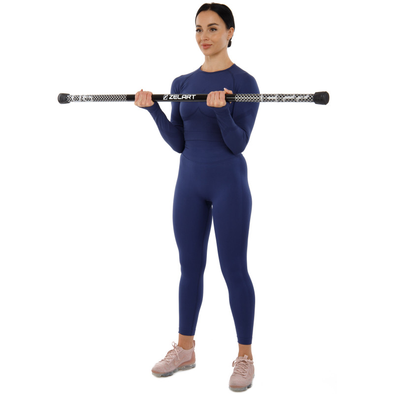 Бодібар Body Bar розбірний 3-х секційний Zelart FI-9994-6 вага 6кг чорний-білий