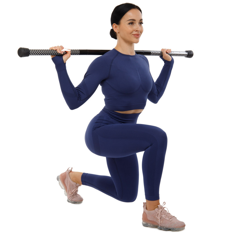 Бодібар Body Bar розбірний 3-х секційний Zelart FI-9994-6 вага 6кг чорний-білий