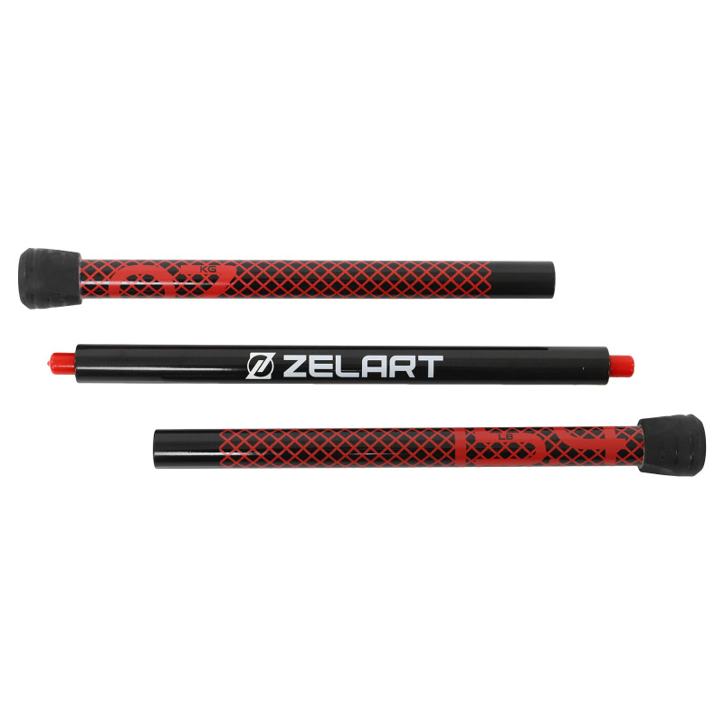 Бодібар Body Bar розбірний 3-х секційний Zelart FI-9994-7 вага 7кг чорний-червоний