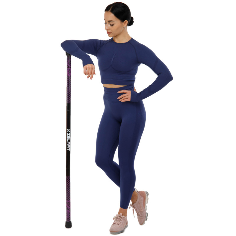 Бодібар Body Bar розбірний 3-х секційний Zelart FI-9994-8 вага 8кг черный-фиолетовый