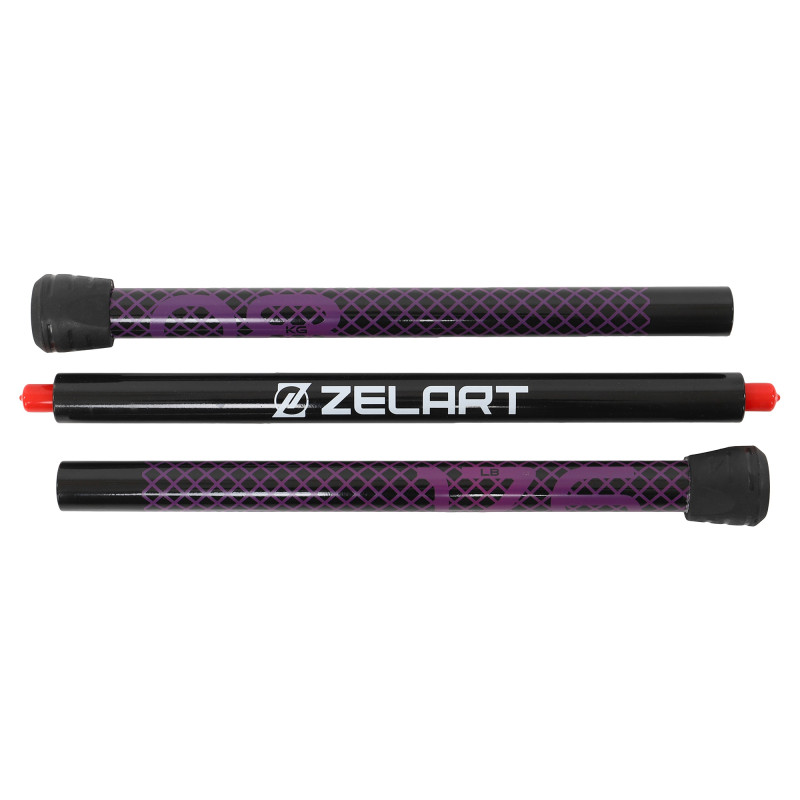 Бодібар Body Bar розбірний 3-х секційний Zelart FI-9994-8 вага 8кг черный-фиолетовый