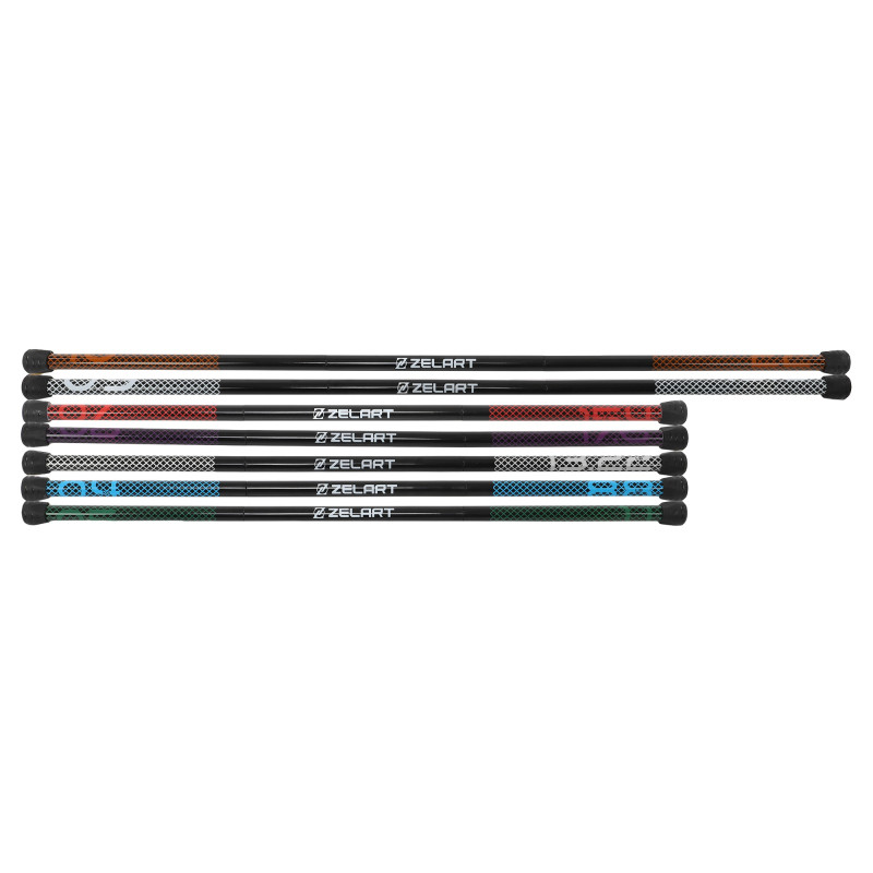 Бодібар Body Bar розбірний 3-х секційний Zelart FI-9994-8 вага 8кг черный-фиолетовый