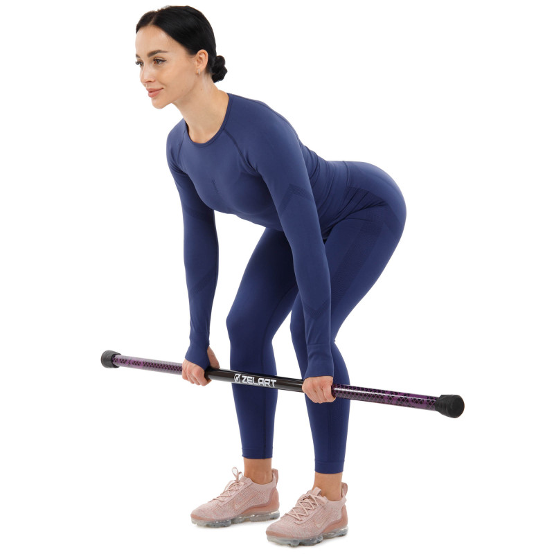 Бодібар Body Bar розбірний 3-х секційний Zelart FI-9994-8 вага 8кг черный-фиолетовый