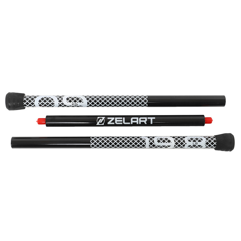 Бодібар Body Bar розбірний 3-х секційний Zelart FI-9994-9 вага 9кг чорний-білий