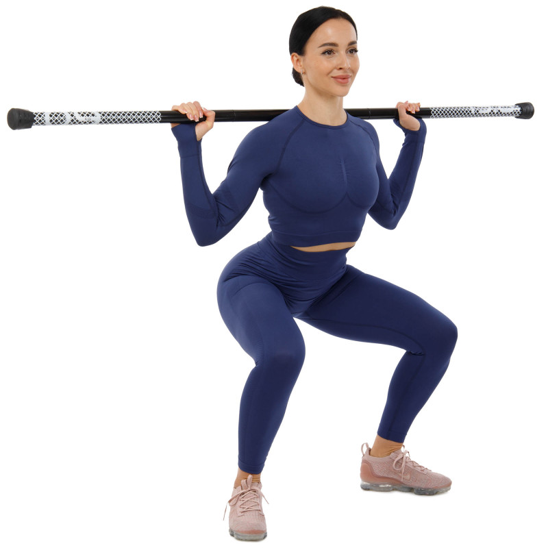Бодібар Body Bar розбірний 3-х секційний Zelart FI-9994-9 вага 9кг чорний-білий