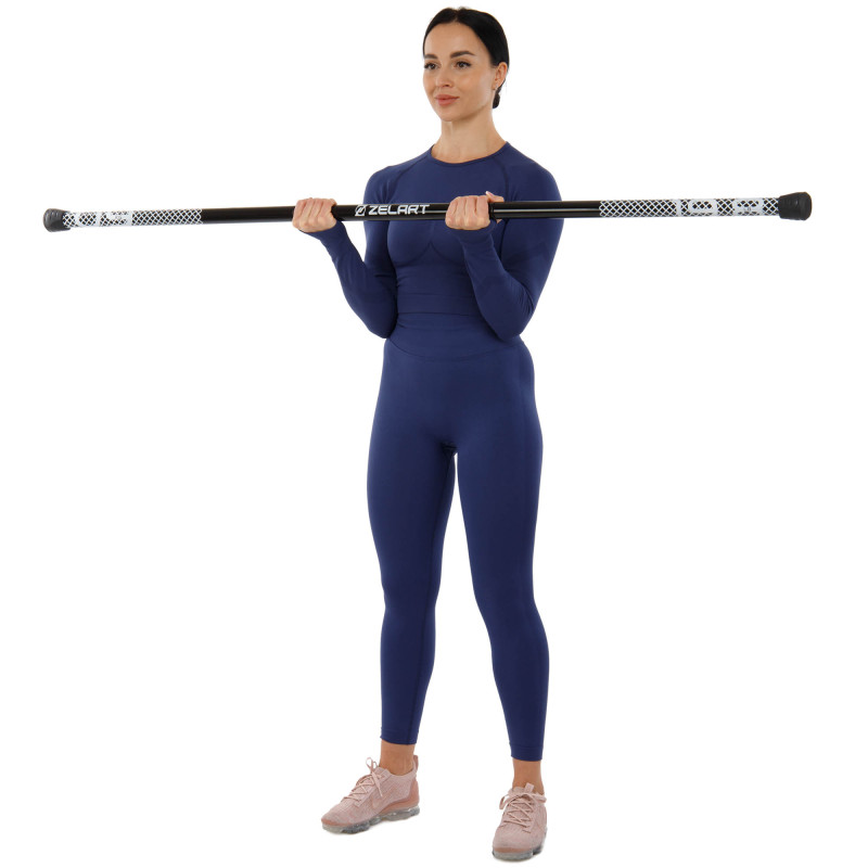 Бодібар Body Bar розбірний 3-х секційний Zelart FI-9994-9 вага 9кг чорний-білий
