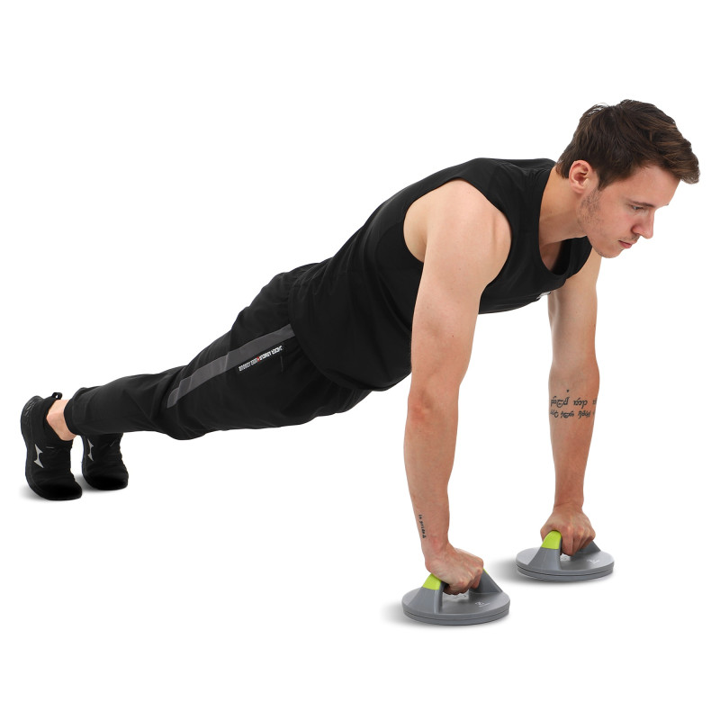 Упори для віджимань поворотні 2штуки Zelart FI-9997 PUSH-UP Stand 20x2,2x8,2см сірий-салатовий
