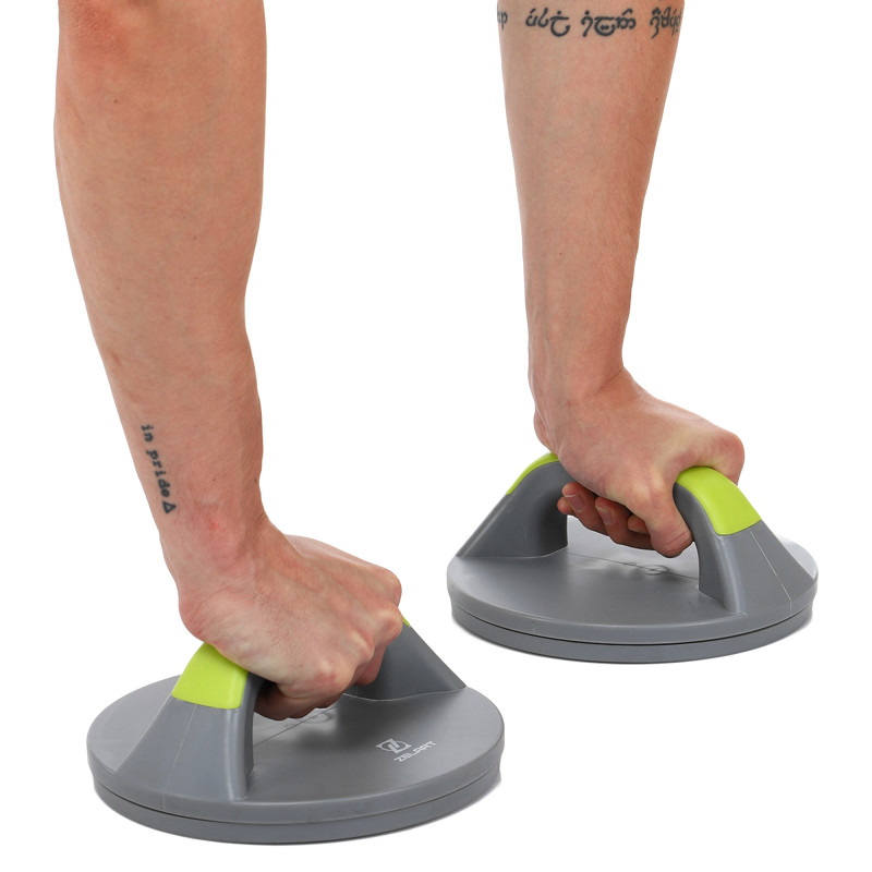 Упори для віджимань поворотні 2штуки Zelart FI-9997 PUSH-UP Stand 20x2,2x8,2см сірий-салатовий