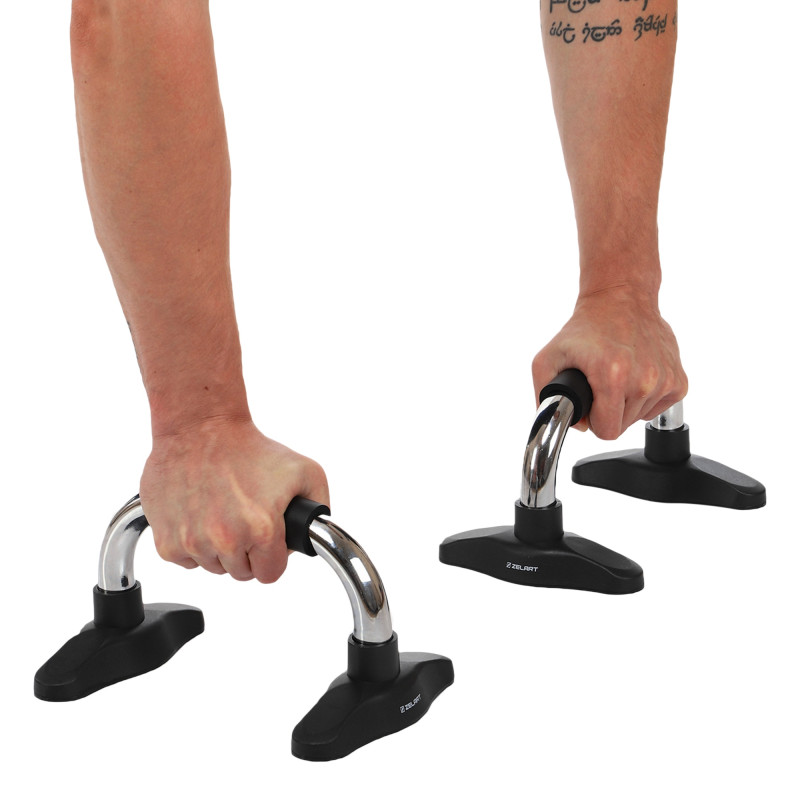 Упори для віджимань 2штуки Zelart FI-9998 PUSH-UP BAR 25,3x16x14см хром