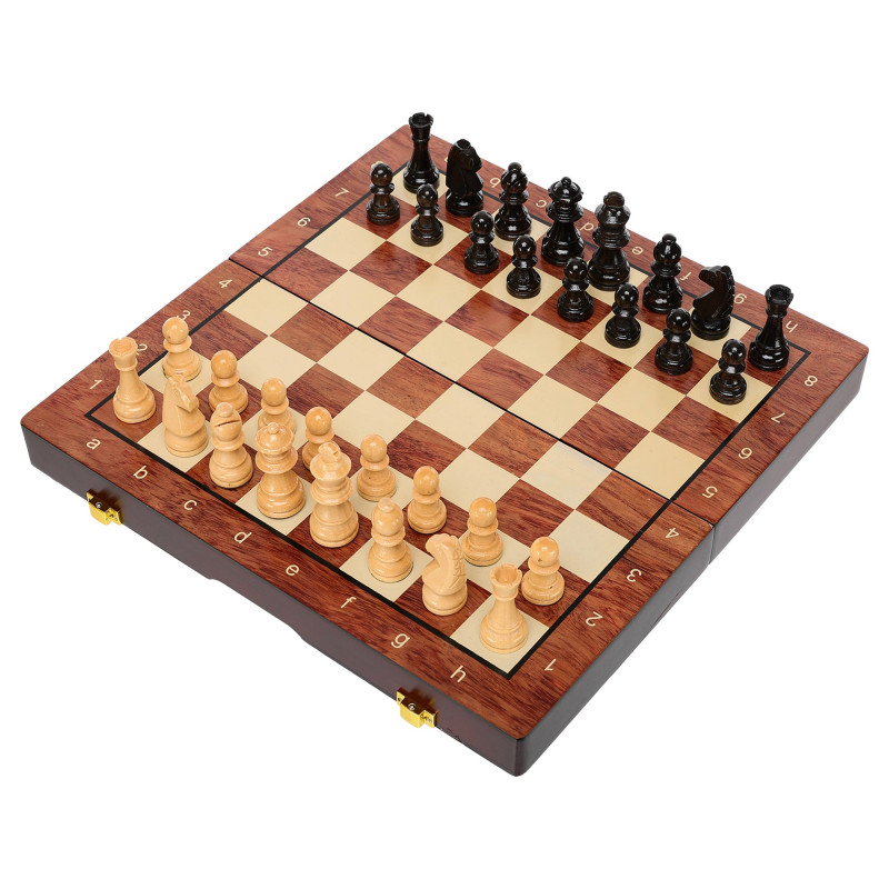 Шахи настільна гра дерев'яні ZOOCEN FL1230 розмір 29,5см x 29,5см x 2,75см