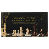 Шахи настільна гра дерев'яні ZOOCEN FL125 розмір 25см x 25см x 2,5см