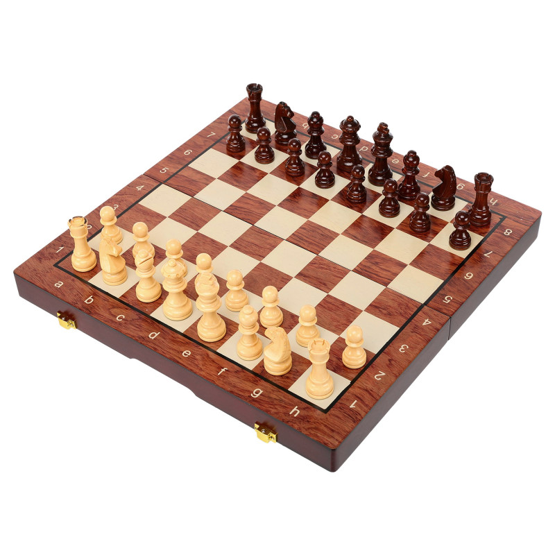 Шахи настільна гра дерев'яні ZOOCEN FL334 розмір 34см x 34см x 2,75см