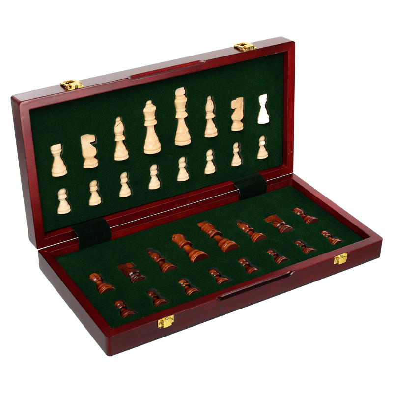 Шахи настільна гра дерев'яні ZOOCEN FL440 розмір 39,5см x 39,5см x 2,75см