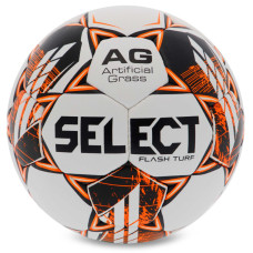 М'яч футбольний SELECT FLASH TURF FIFA BASIC V23 FLASH-TURF-WOR №4 білий помаранчевий