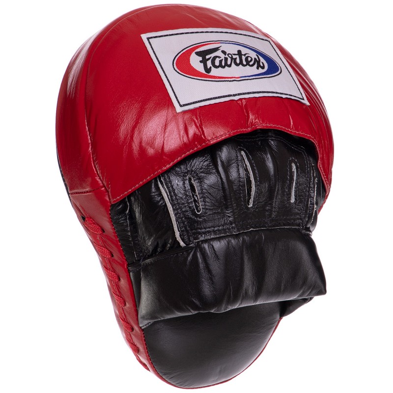Лапа боксерська зігнута тренувальна шкіра FAIRTEX FMV9 24x19x5см 2штуки кольори в асортименті