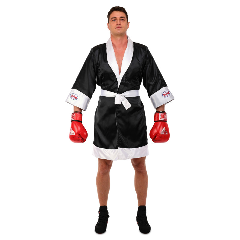 Халат боксерський TWINS FTR-1 M-XL чорний-білий