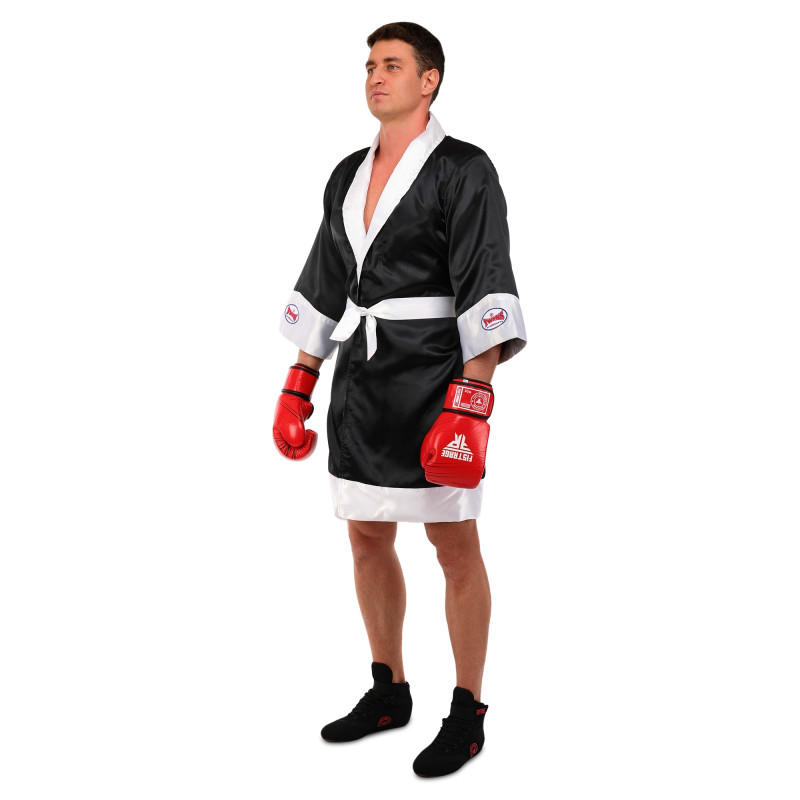 Халат боксерський TWINS FTR-1 M-XL чорний-білий