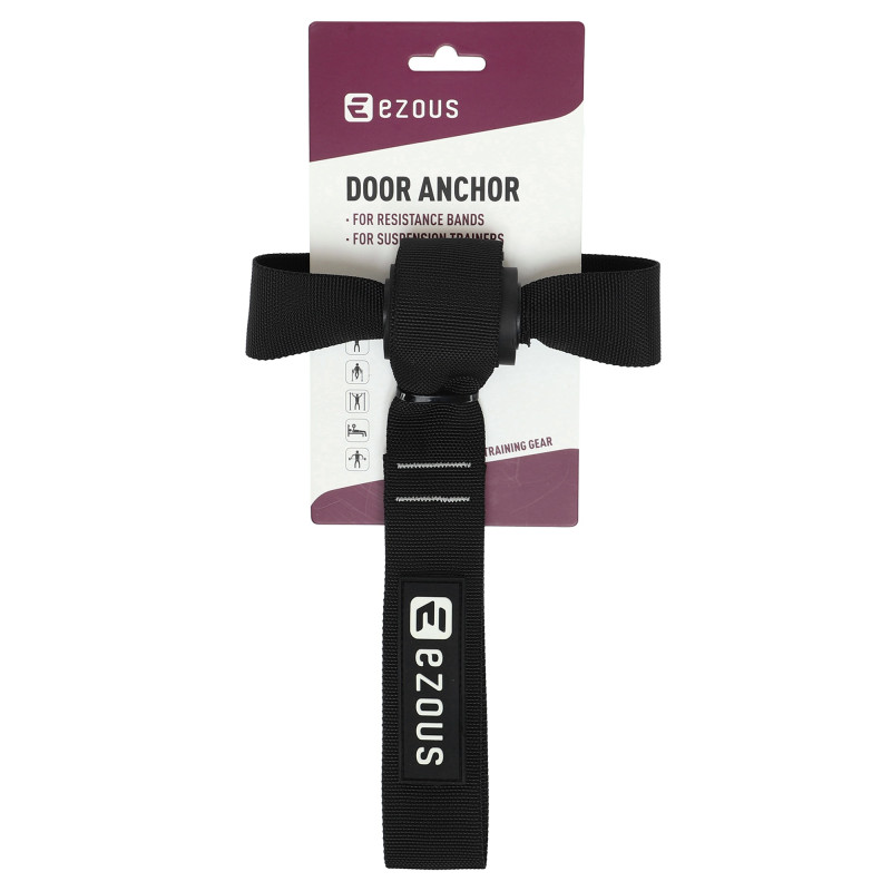Дверний фіксатор Якір для еспандерів подвійний DOUBLE HEAD DOOR ANCHOR EZOUS G-03 чорний