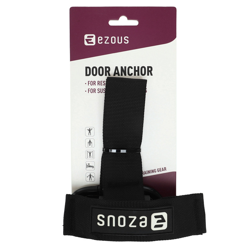 Дверний фіксатор Якір для еспандерів з карабіном DOOR STRAP EZOUS G-04 чорний