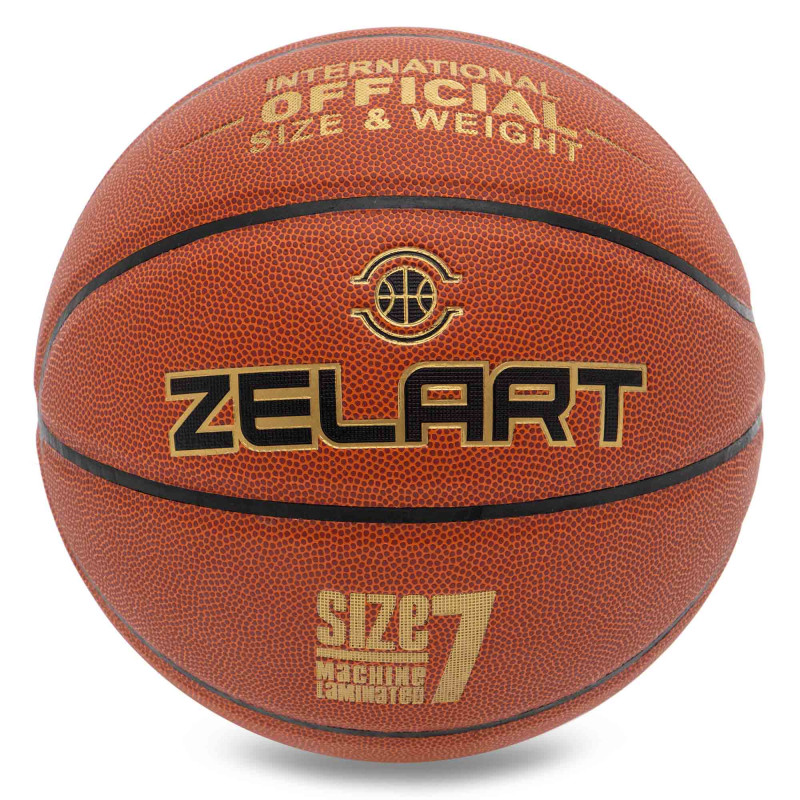 М'яч баскетбольний ZELART GOLD SERIAS GB4470 розмір 7 коричневий