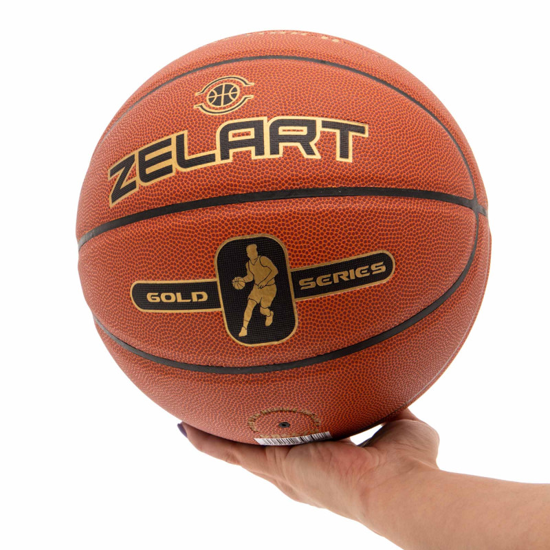 М'яч баскетбольний ZELART GOLD SERIAS GB4470 розмір 7 коричневий