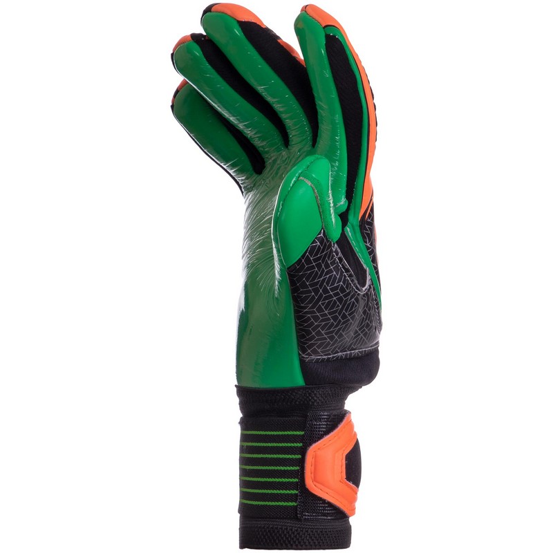Рукавиці воротарські професійні із захистом пальців SOCCERMAX GK-001 розмір 7-11 салатовий-помаранчевий